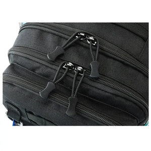 Os zípers duplo da  Mochila de Pesca Zanter Angler em destaque