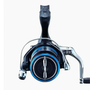 Molinete Shimano Nexave FI 1000 de frente, mostrando seu freio ponto a ponto